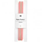 MULTI STRIPE RIBBON - NEON PINK , YELLOW & GREY