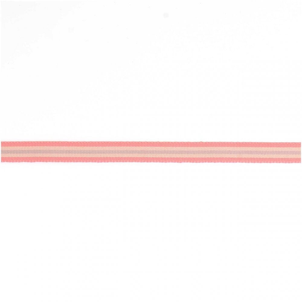 MULTI STRIPE RIBBON - NEON PINK , YELLOW & GREY