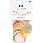SEWN PAPER CIRCLE GARLAND - GLITTER MIX