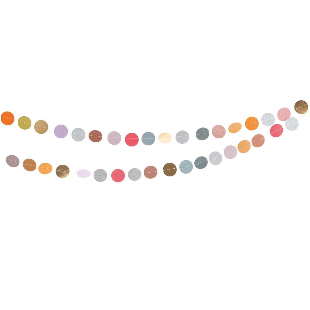 SEWN PAPER CIRCLE GARLAND - GLITTER MIX