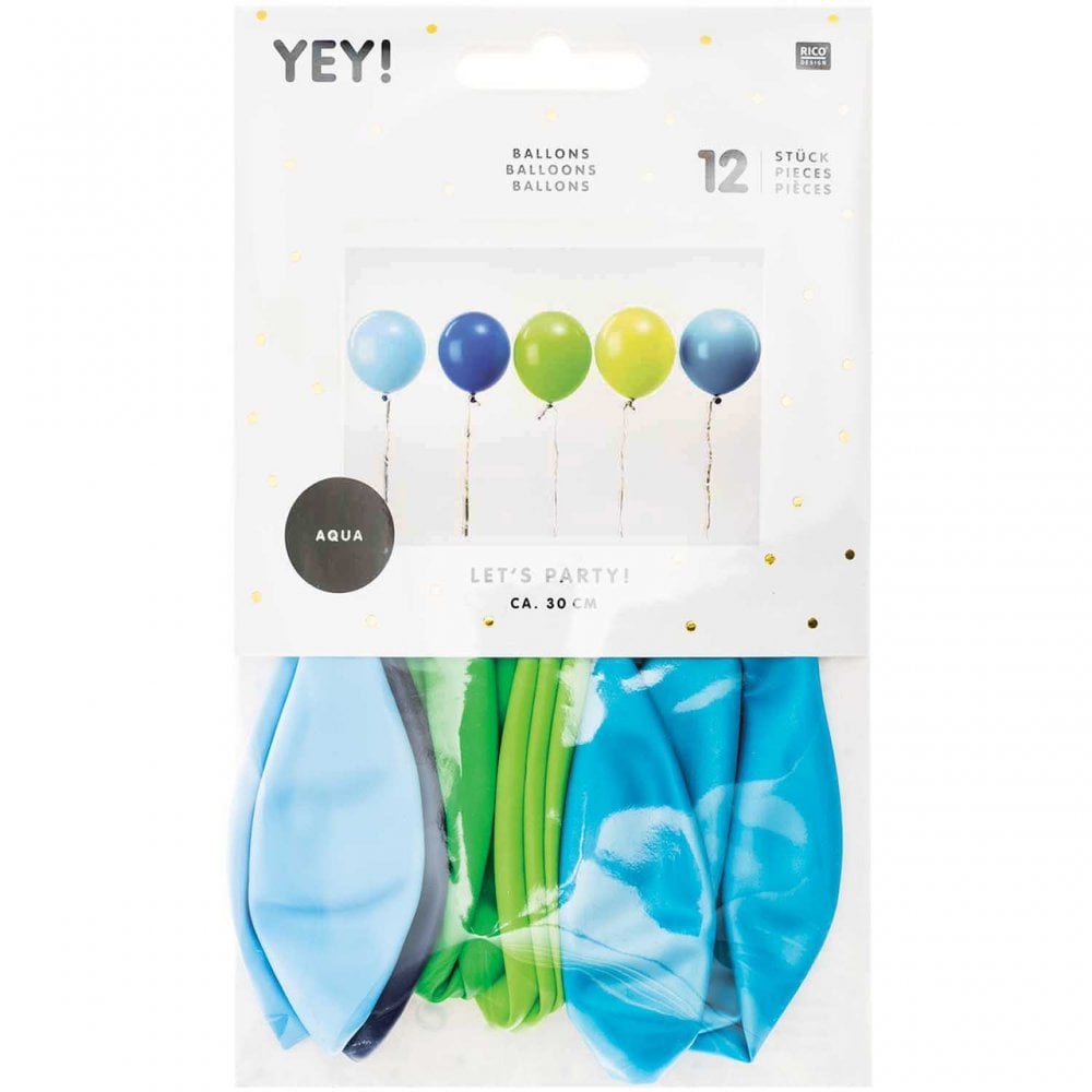 12 BALLOONS - AQUA MIX