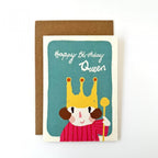 HAPPY BIRTHDAY QUEEN CARD - TEAL