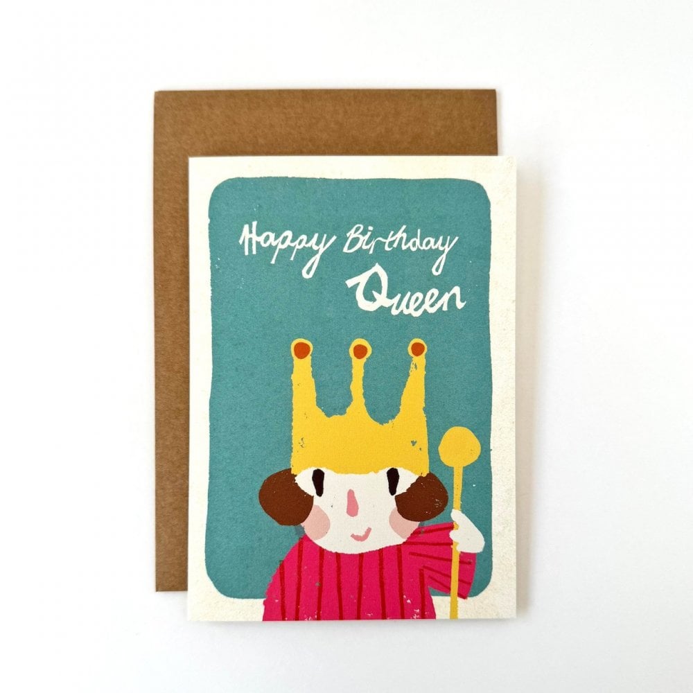 HAPPY BIRTHDAY QUEEN CARD - TEAL