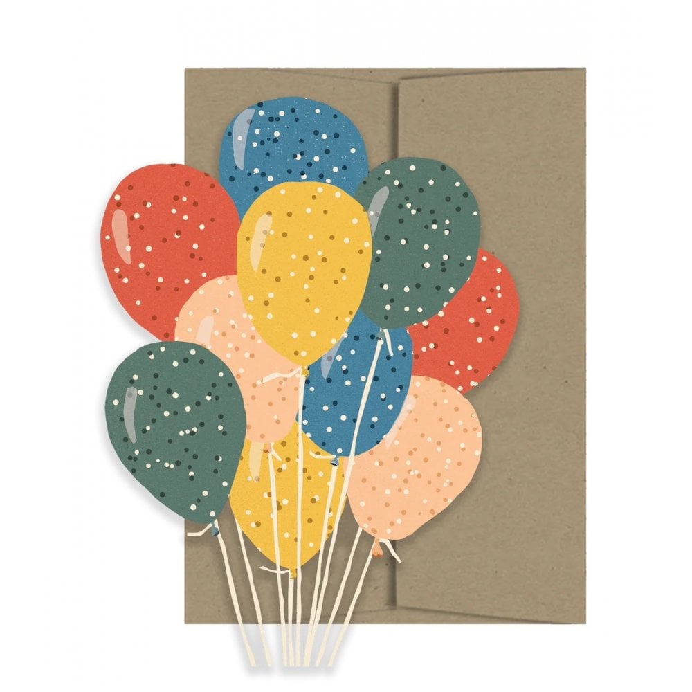PARTY BALLOONS DIE CUT CARD