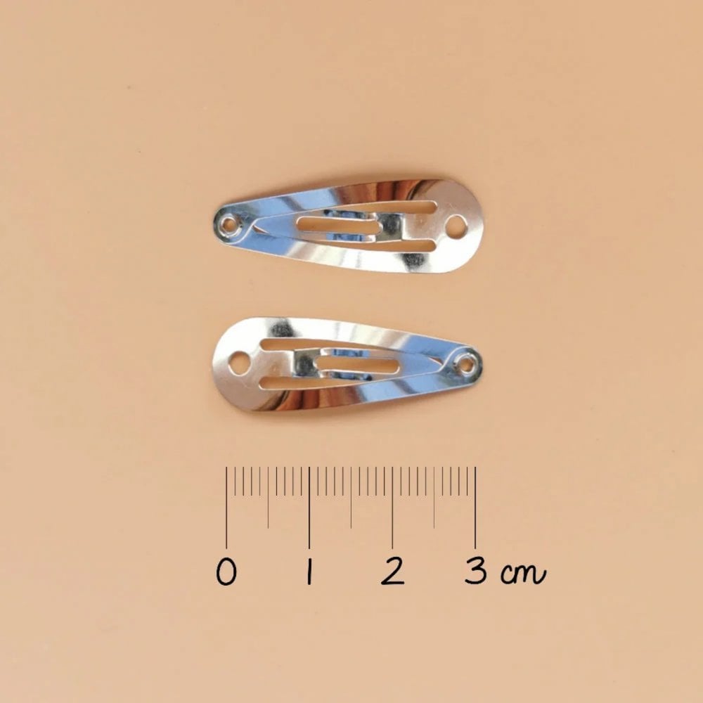 2 MINI APPLE HAIR CLIPS - GLITTER