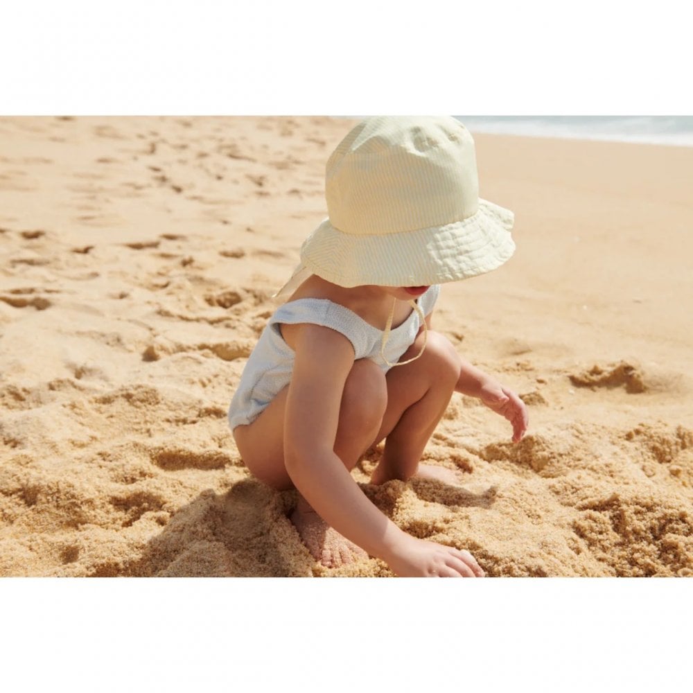 DAMONA STRIPE SUN HAT - SEERSUCKER