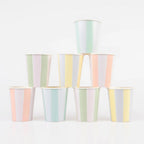 8 PASTEL STRIPE CUPS