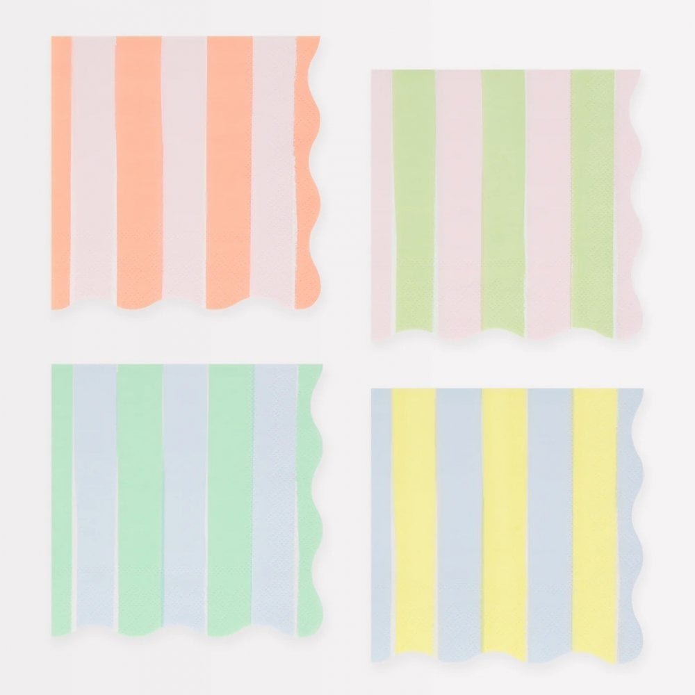 16 PASTEL STRIPE NAPKINS