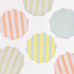 8 PASTEL STRIPE PLATES