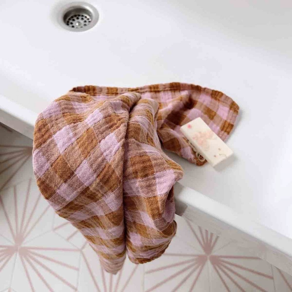 BIANCA SWADDLE - VICHY CARAMEL / LILAC