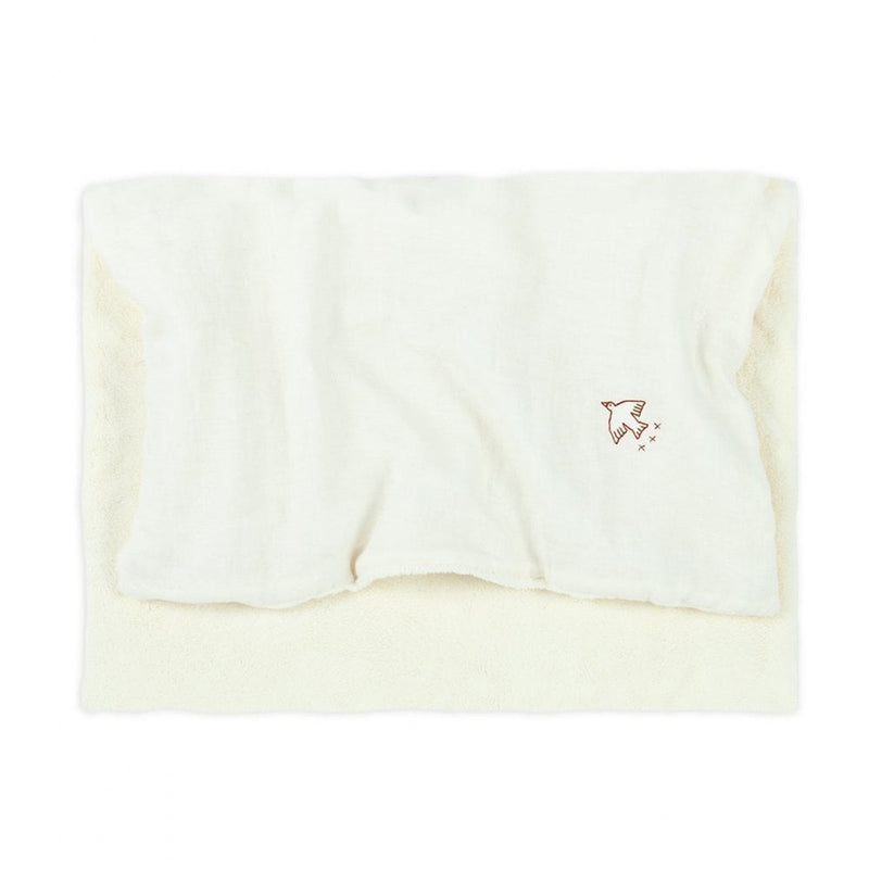L1N0 EMBROIDERED WINTER BLANKET FRENCH LINEN - Off White