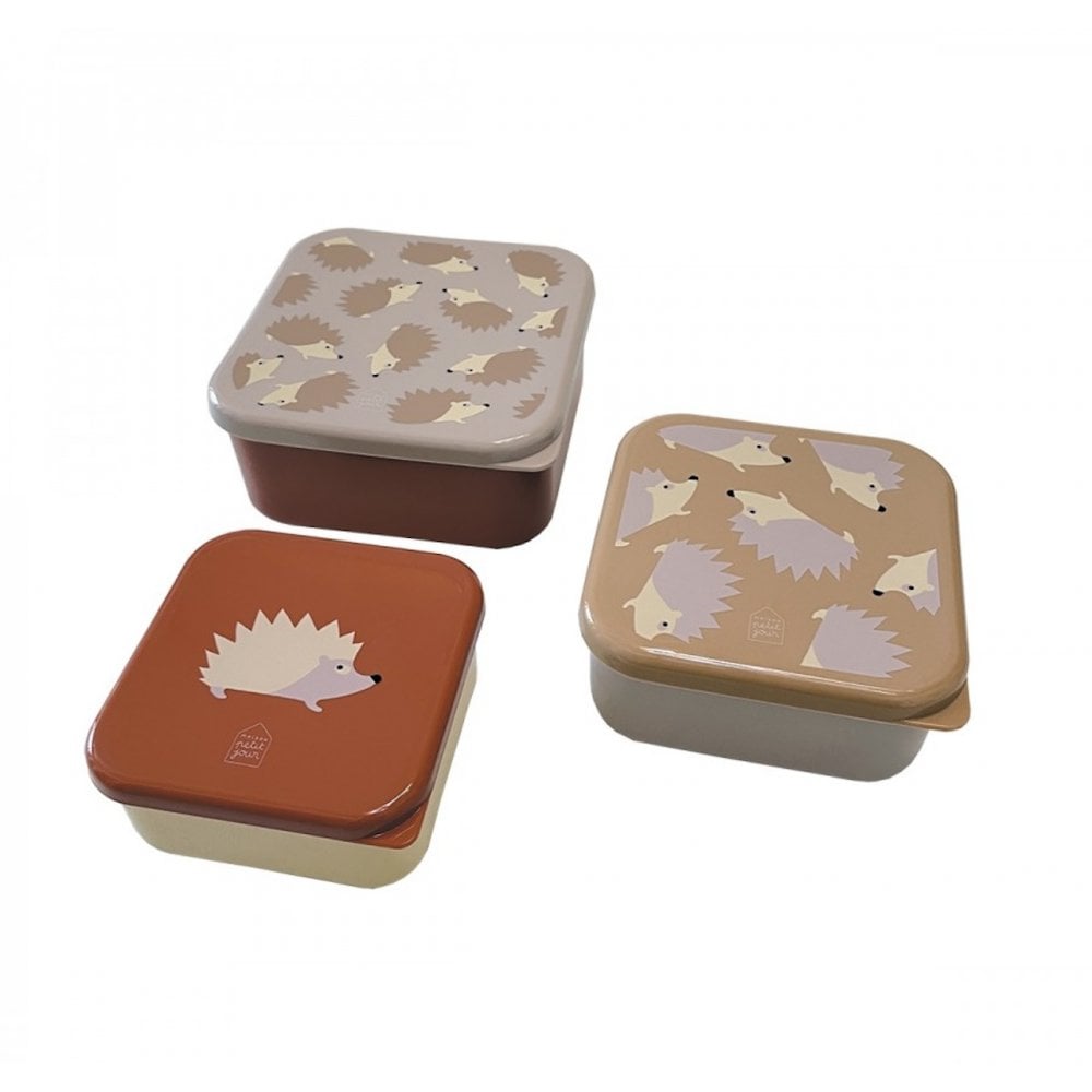 SET OF 3 LUNCH BOXES - HEDGEHOGS