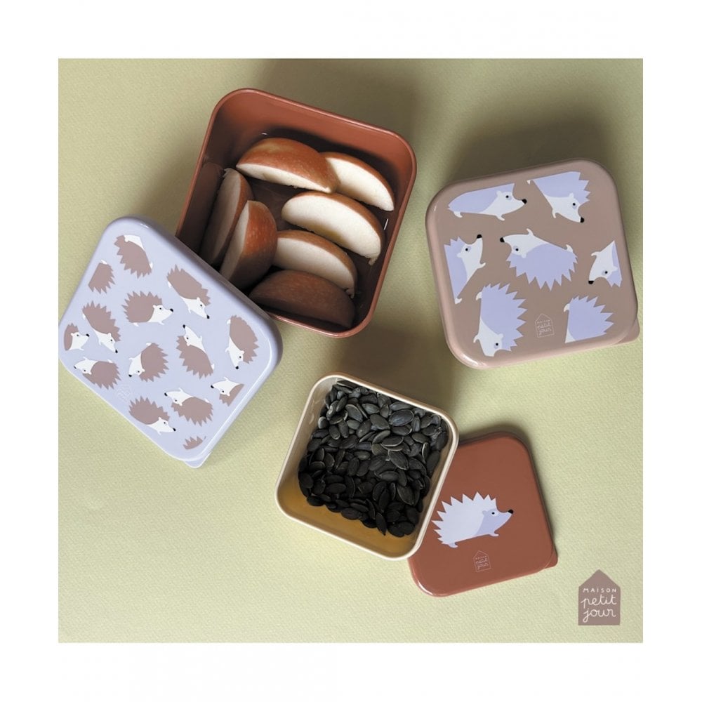 SET OF 3 LUNCH BOXES - HEDGEHOGS