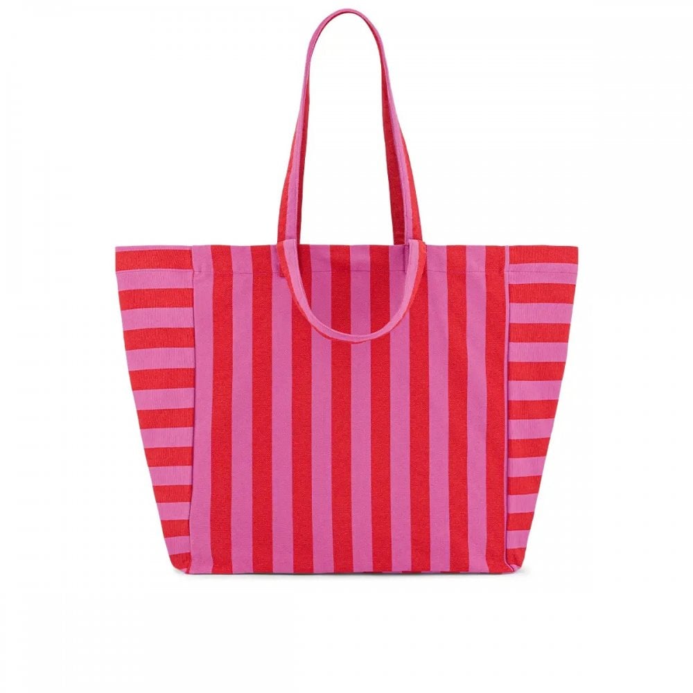 ELISA TOTE BAG - ORCHID + TOMATO STRIPE