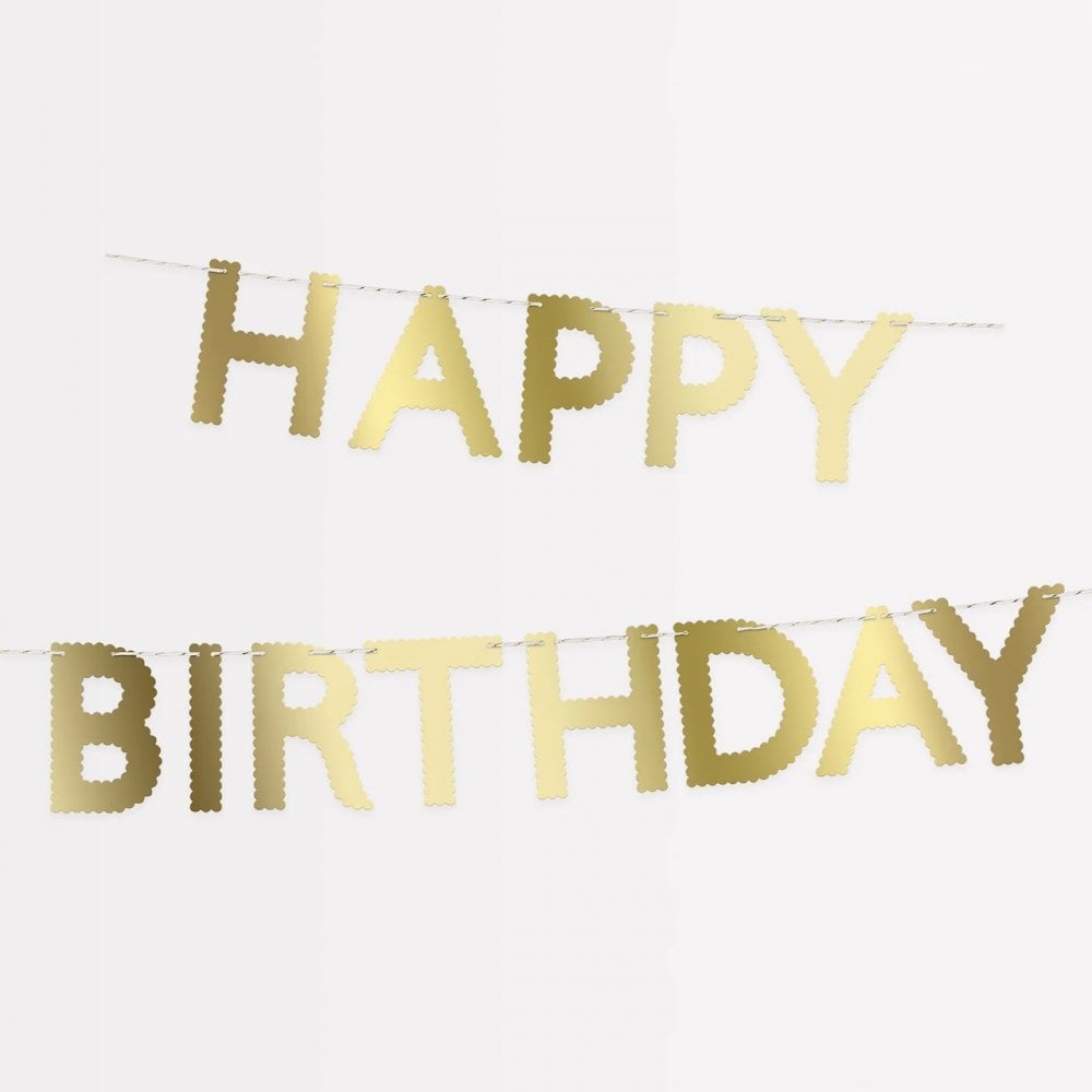 GOLD SCALLOP HAPPY BIRTHDAY GARLAND