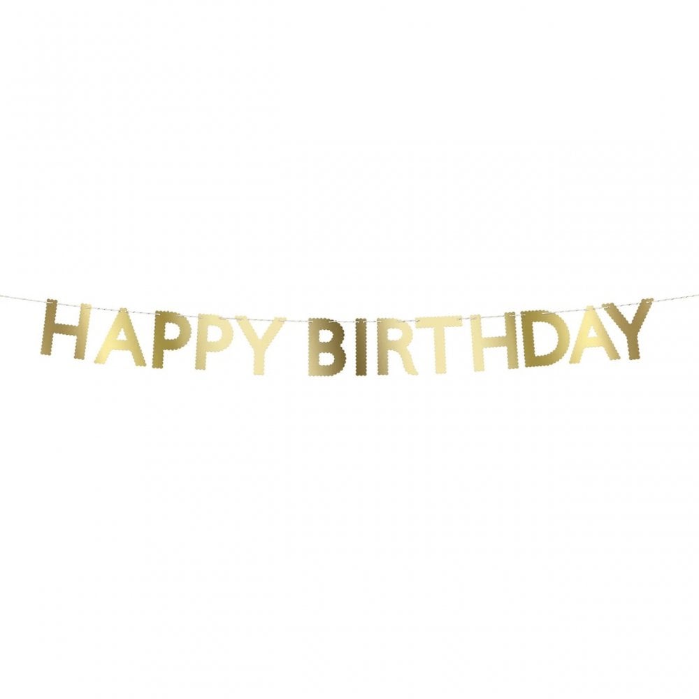 GOLD SCALLOP HAPPY BIRTHDAY GARLAND