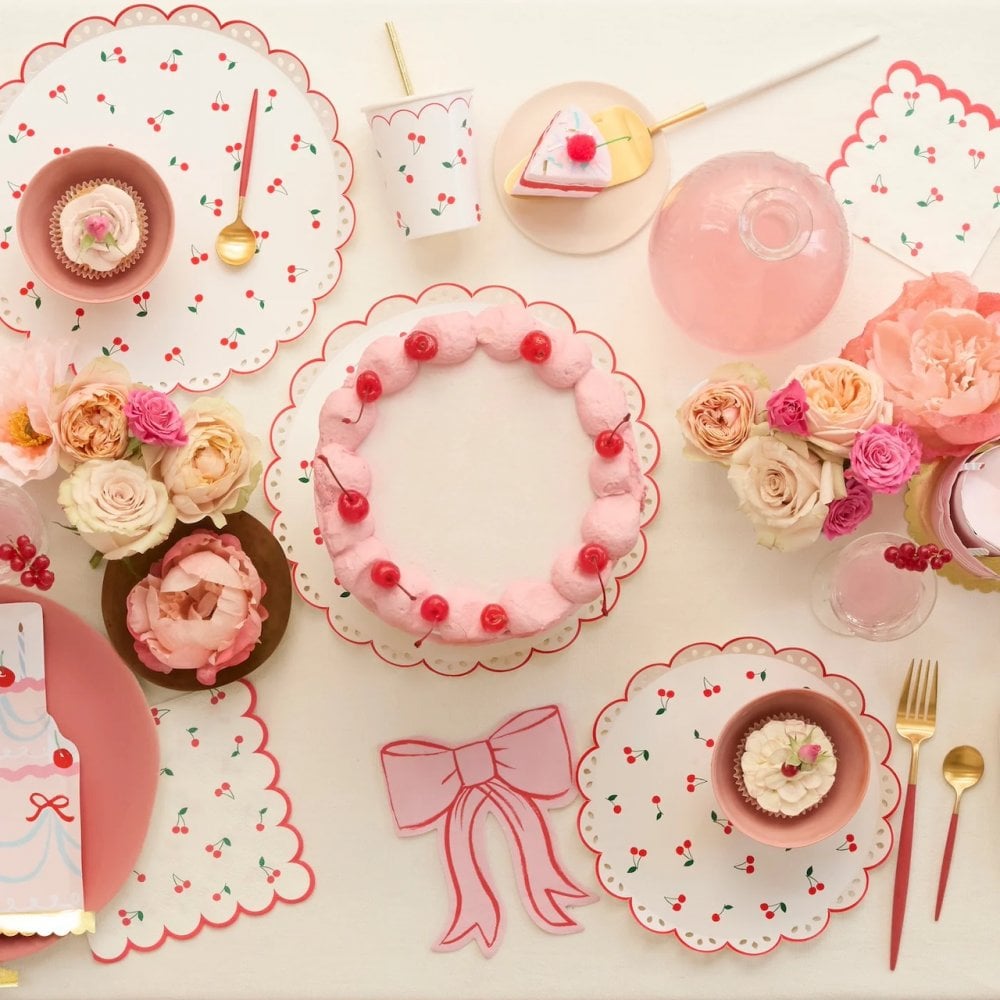 8 CHERRY PATTERN CUPS