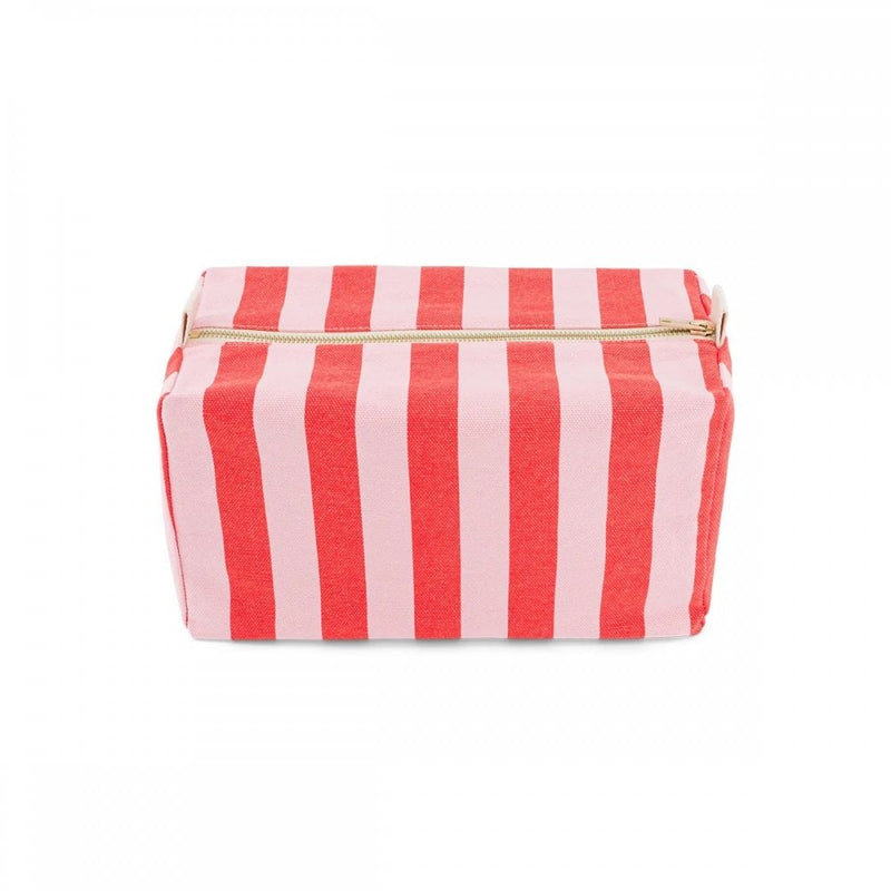 VIC WASH BAG - Stripes Tomato /Candy Pink