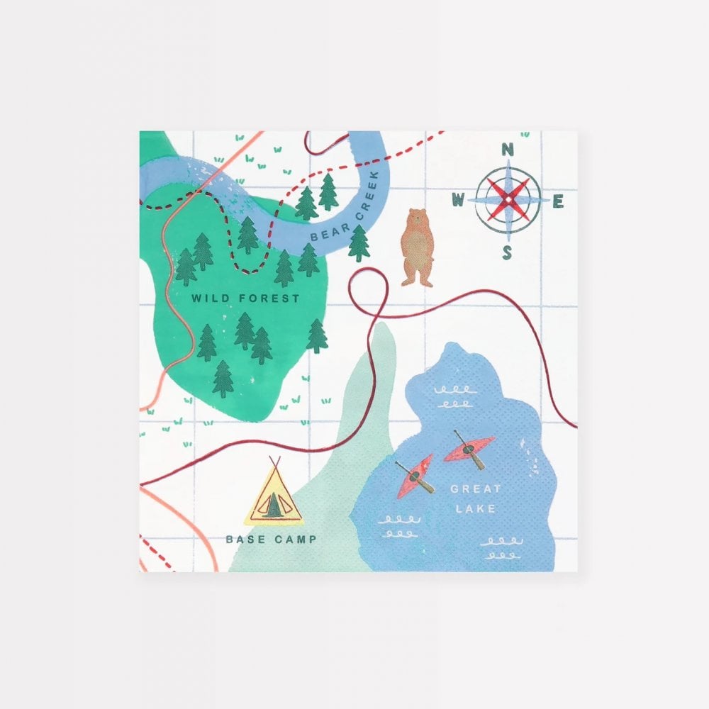 16 CAMPING ADVENTURE MAP LARGE NAPINS