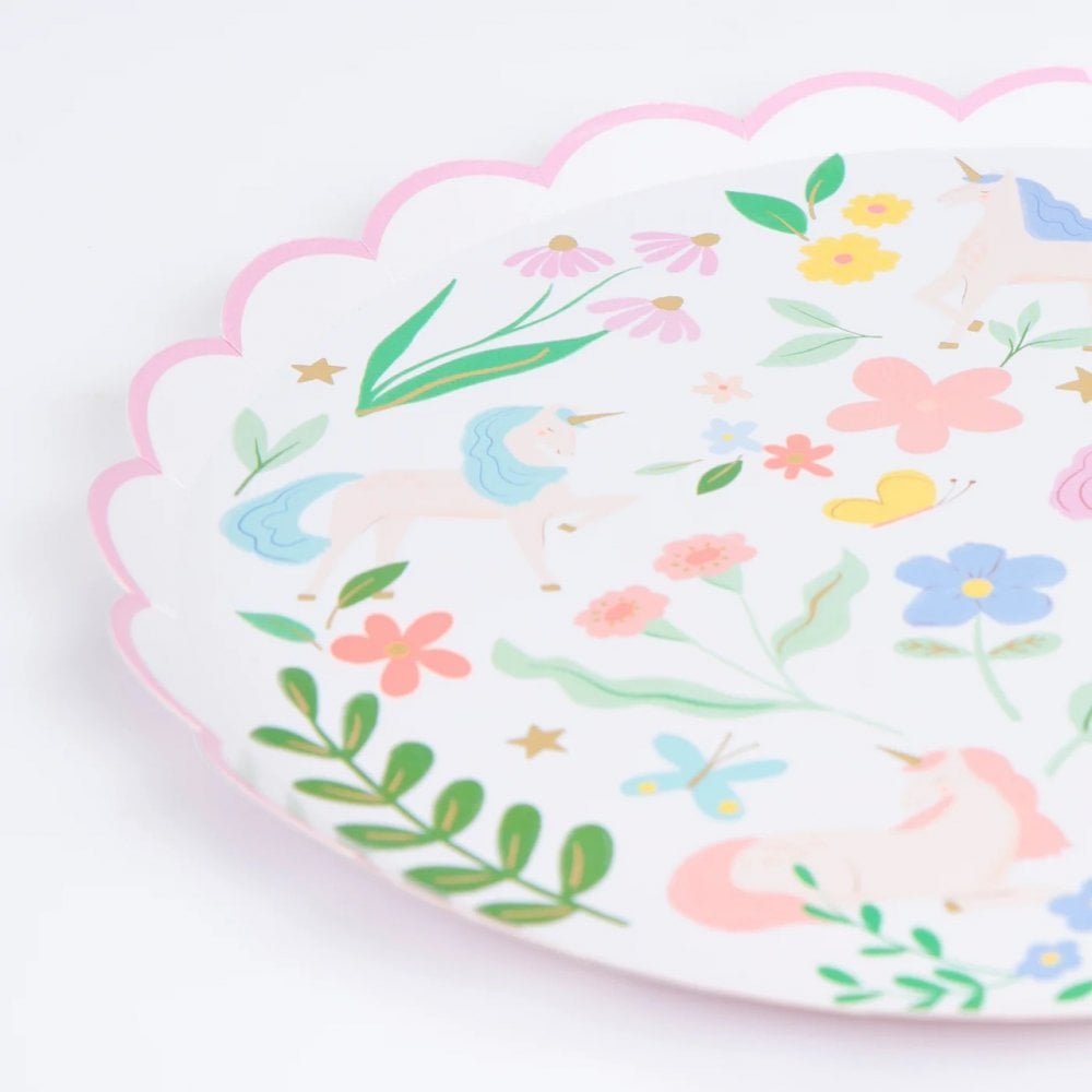 8 MEADOW UNICORN PLATES