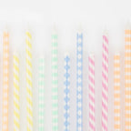 16 PASTEL PATTERNED CANDLES