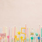 12 RAINBOW STAR SHAPED CANDLES