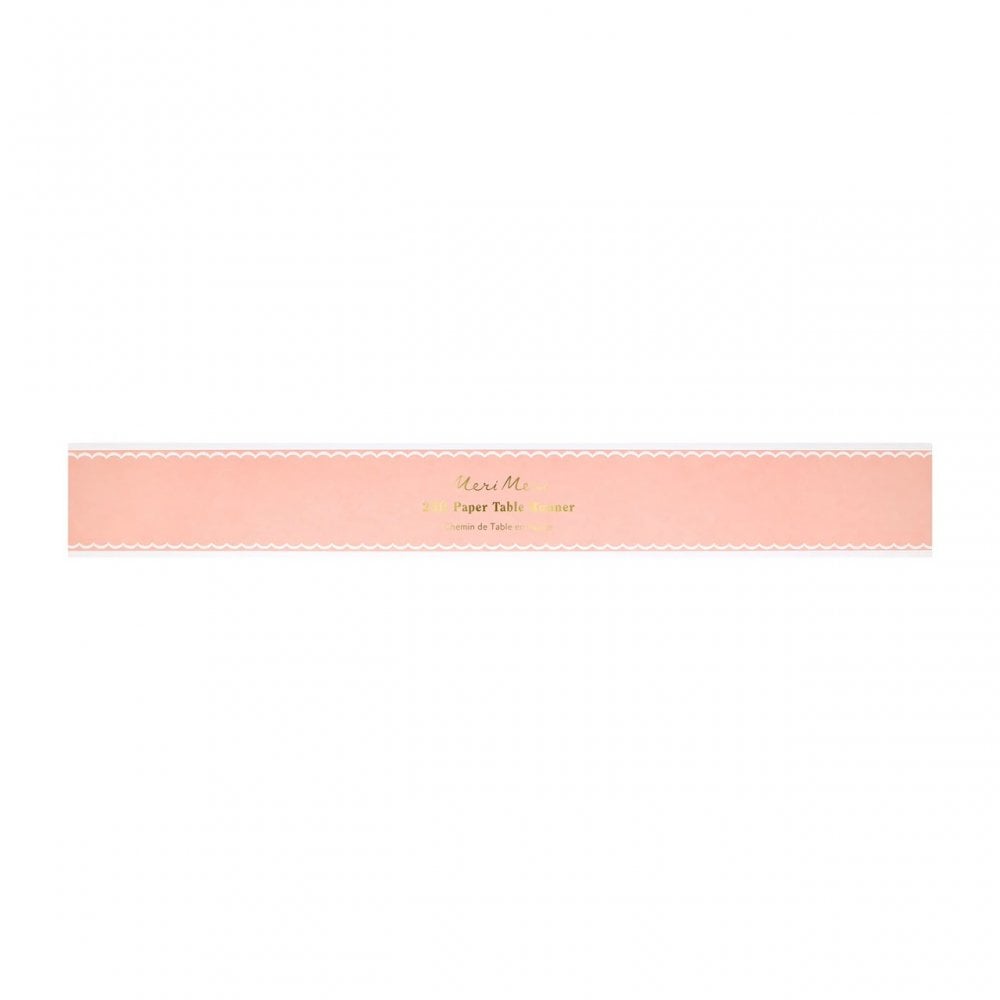 SCALLOPED EDGE PINK TABLE RUNNER
