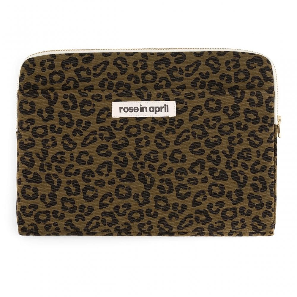 LAPTOP SLEEVE - LEOPARD OLIVE