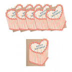6 MINI CARDS - HEART BIRTHDAY CAKE