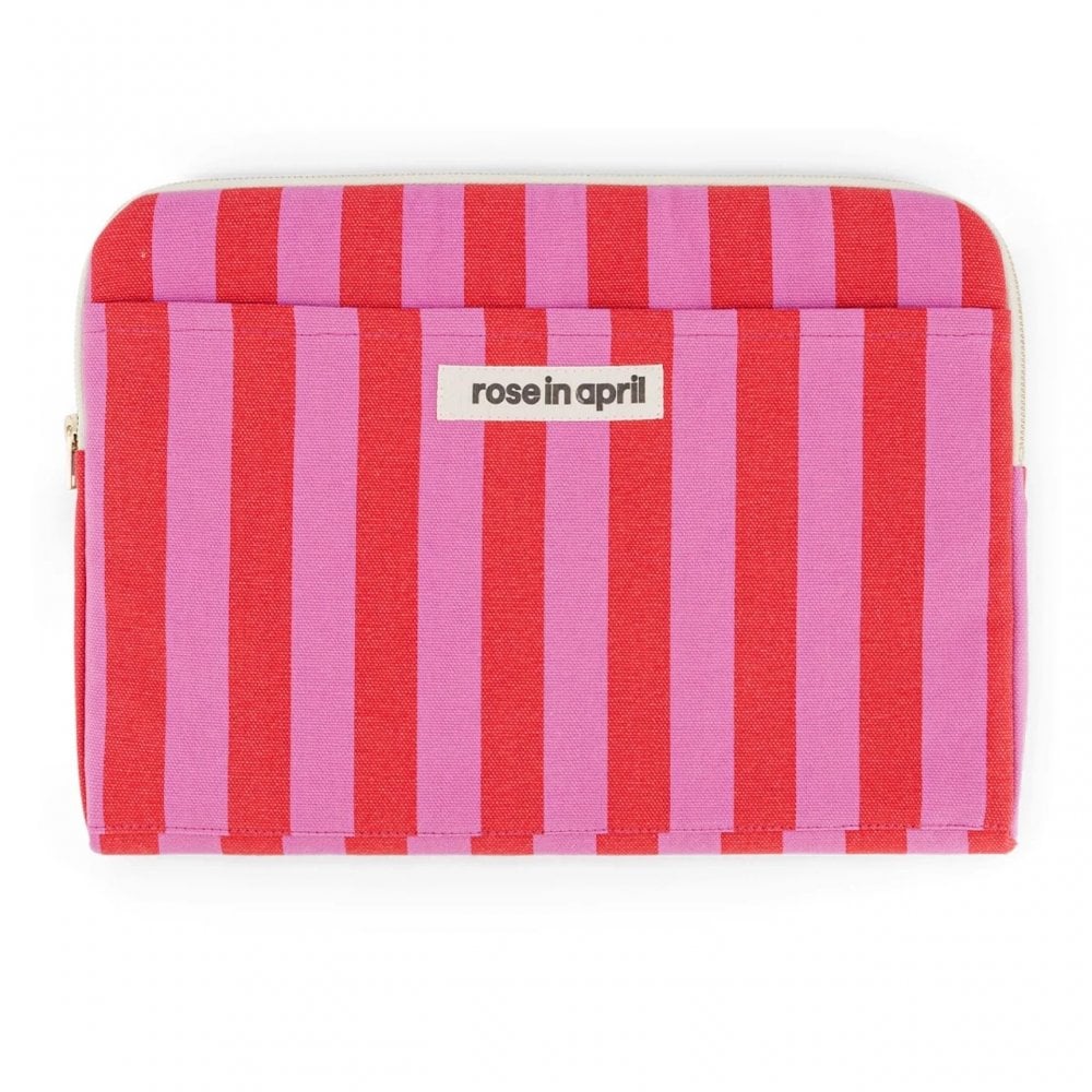 LAPTOP SLEEVE - STRIPES ORCHID / TOMATO