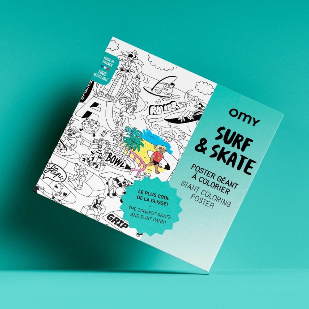 GIANT COLOURING POSTER - SURF + SKATE