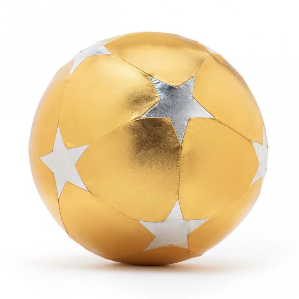XL FABRIC PLAY BALL 30cm - STARS GOLD/SILVER