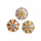 SMALL CERMAIC FLOWER DIPPING BOWL  HAND PAINTED STRIPES