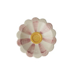 SMALL CERMAIC FLOWER DIPPING BOWL  HAND PAINTED STRIPES