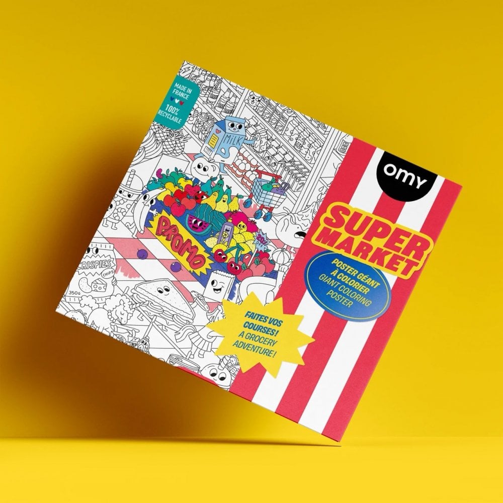 GIANT COLOURING POSTER - SUPER MARKET
