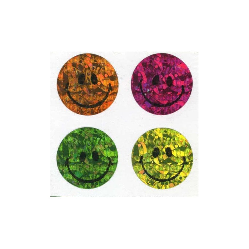 PRISMATIC STICKER SHEET - Smiley Faces