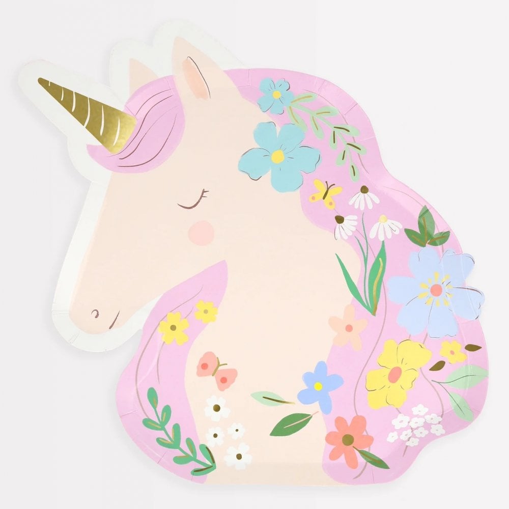 8 MEADOW UNICORN SHAPED PLATES