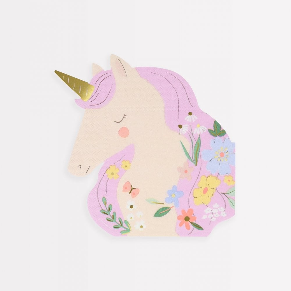 16 MEADOW UNICORN SHAPED NAPKINS