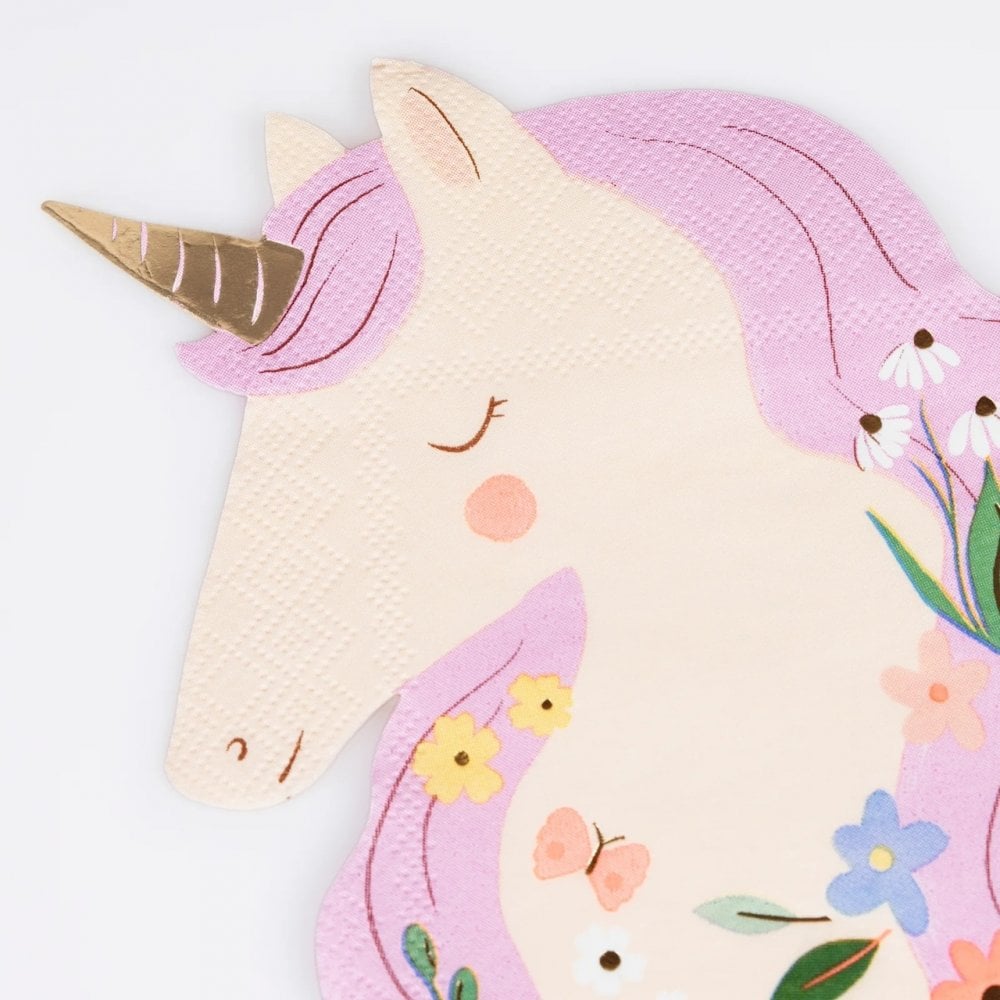 16 MEADOW UNICORN SHAPED NAPKINS