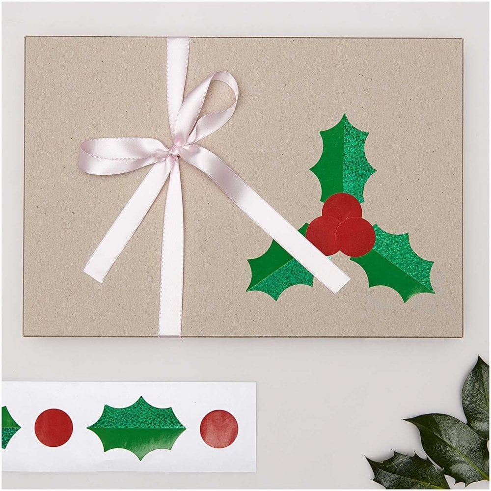 STICKER ROLL - HOLLY + BERRIES