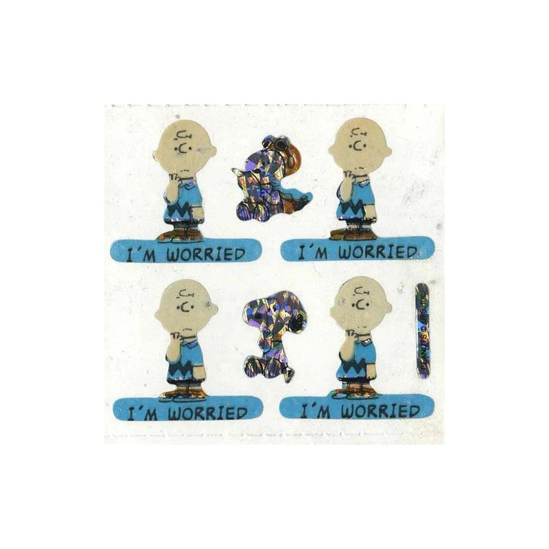 PRISMATIC STICKER SHEET - Peanuts Im Worried