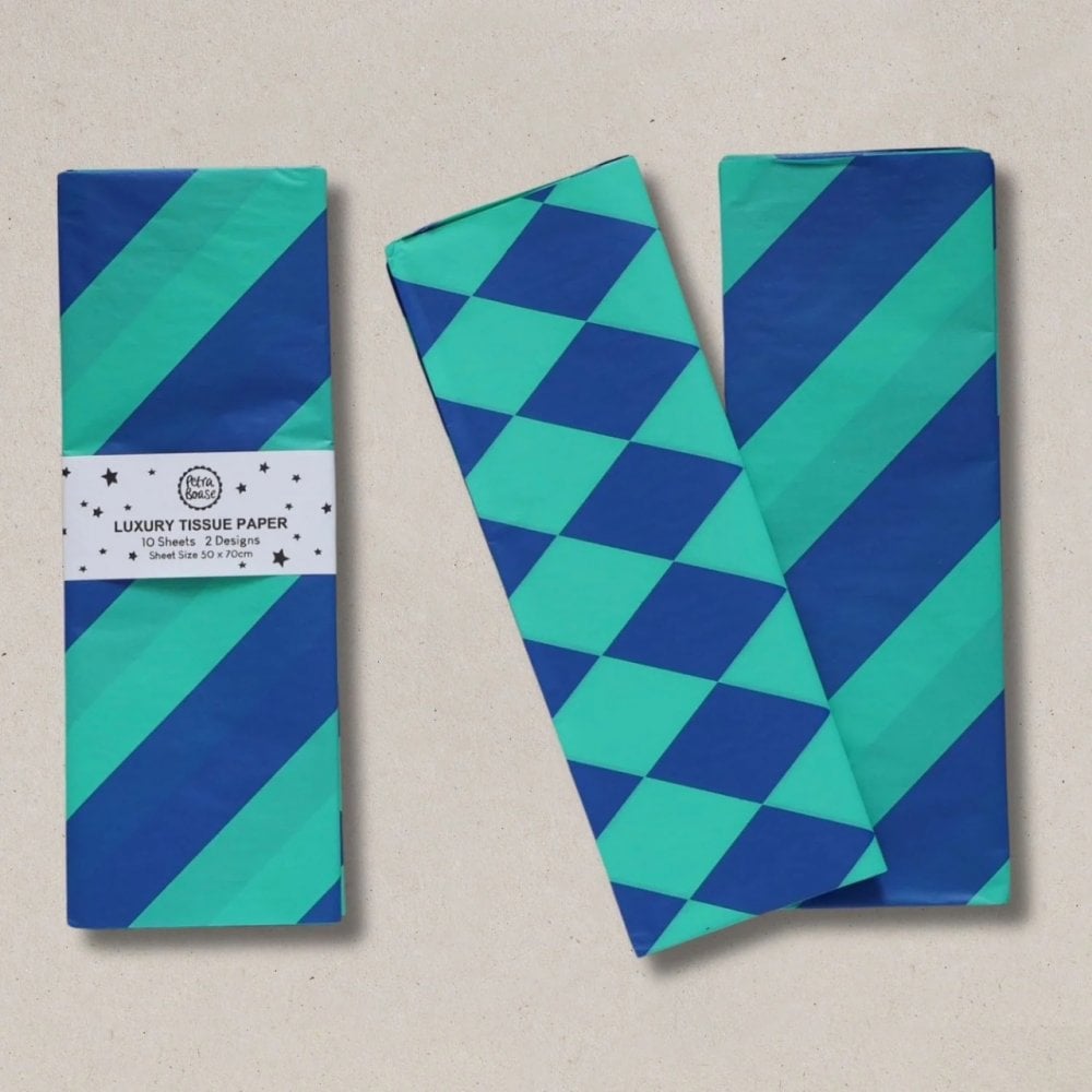 TISSUE PAPER PACK - COBALT/JADE