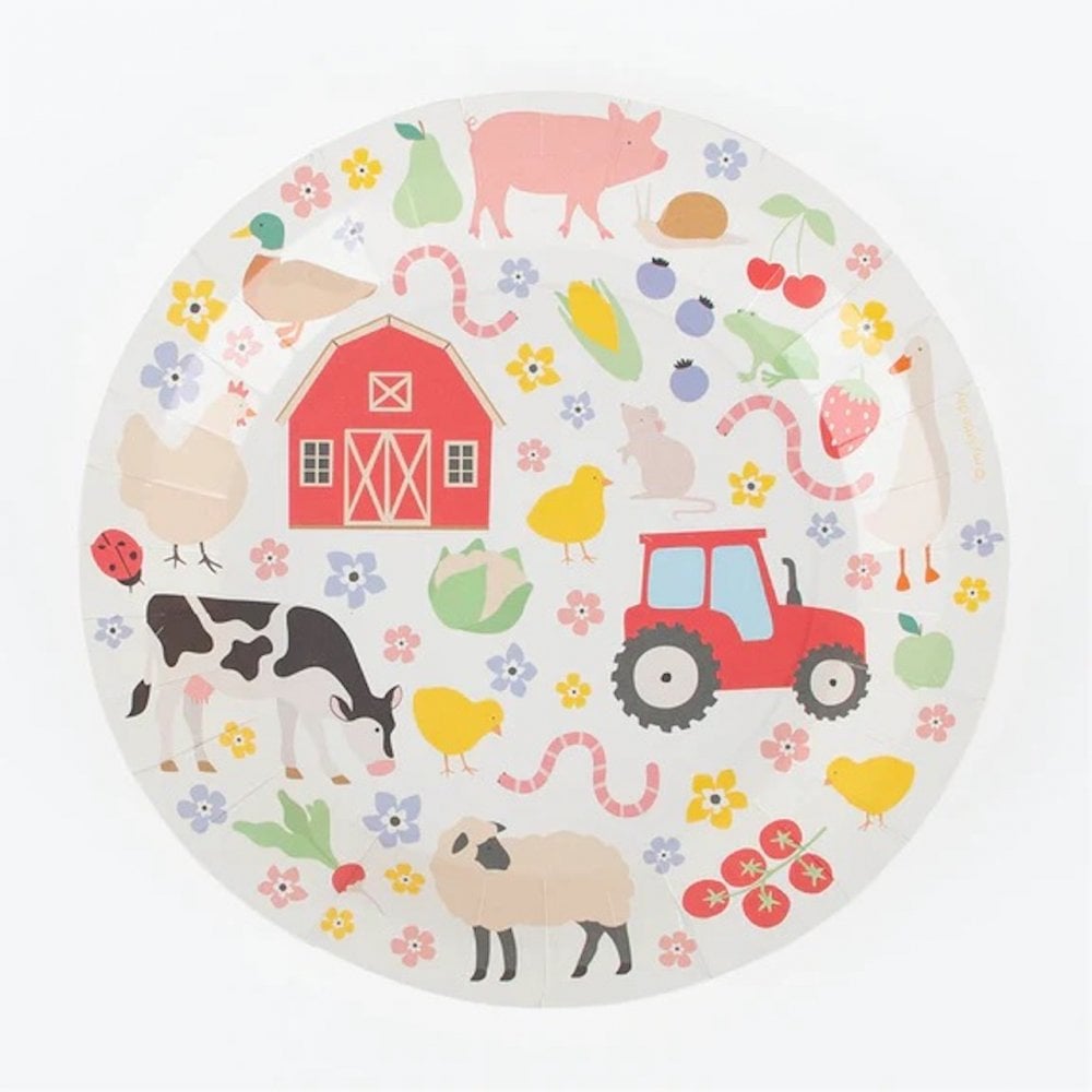 8 PAPER PLATES - FARM