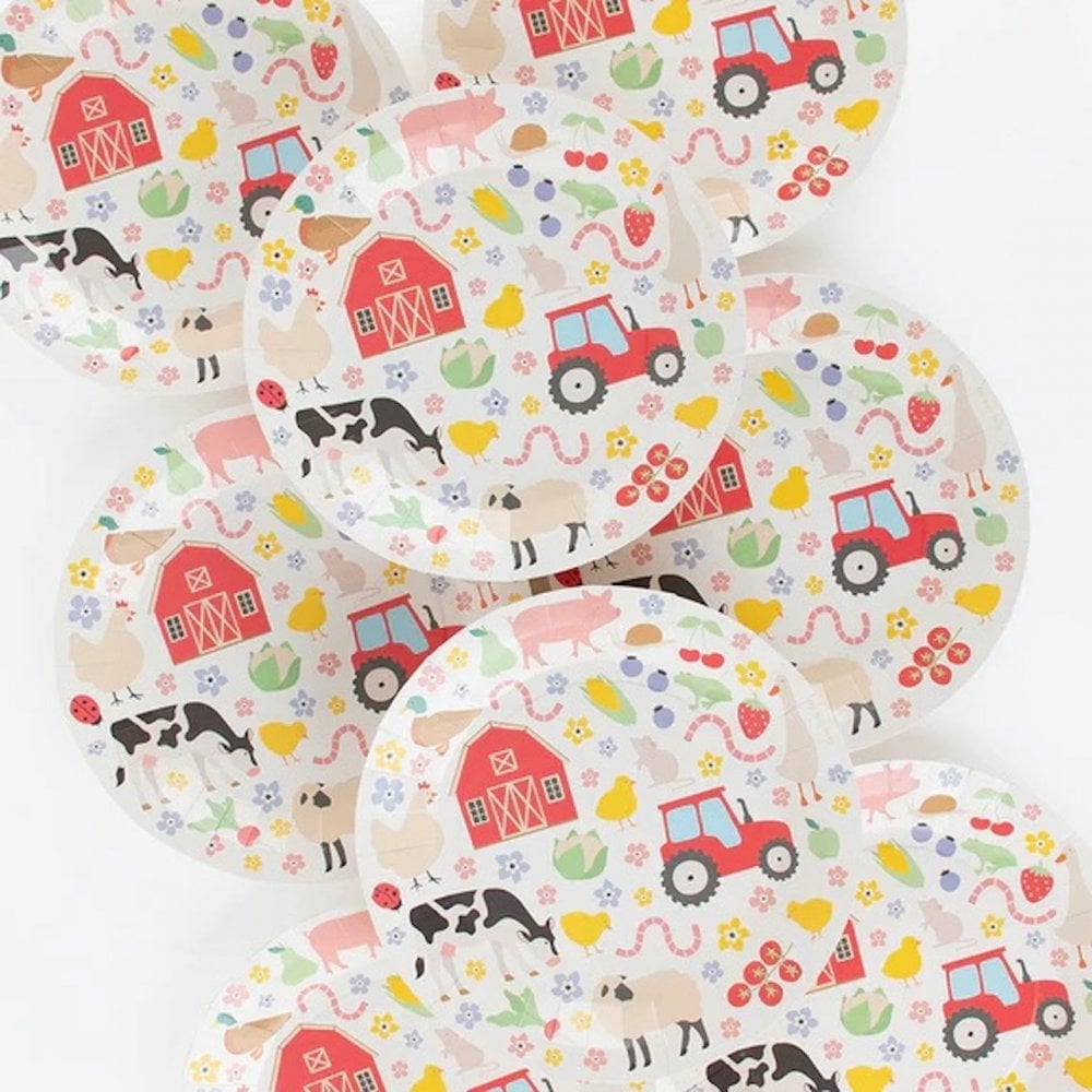 8 PAPER PLATES - FARM