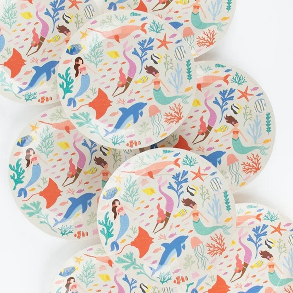 8 PAPER PLATES - MERMAID