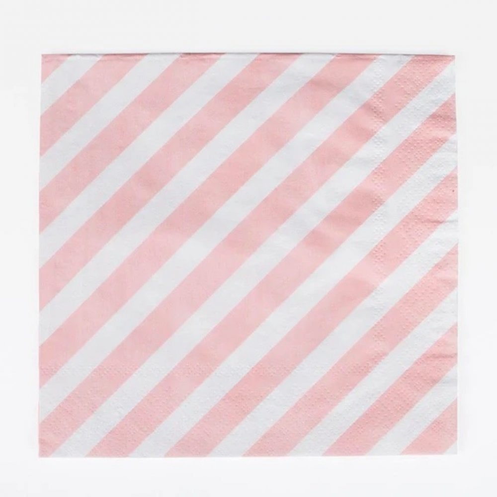 20 NAPKINS - PINK STRIPES