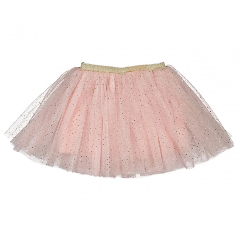 TUTU SKIRT - PINK WITH GOLD SPARKLE DOT