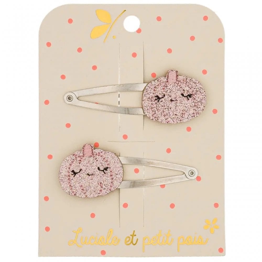 HAIR CLIPS - PINK PUMPKIN