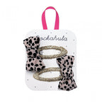 TWISTY BOW HAIR CLIPS - LEOPARD LOVE