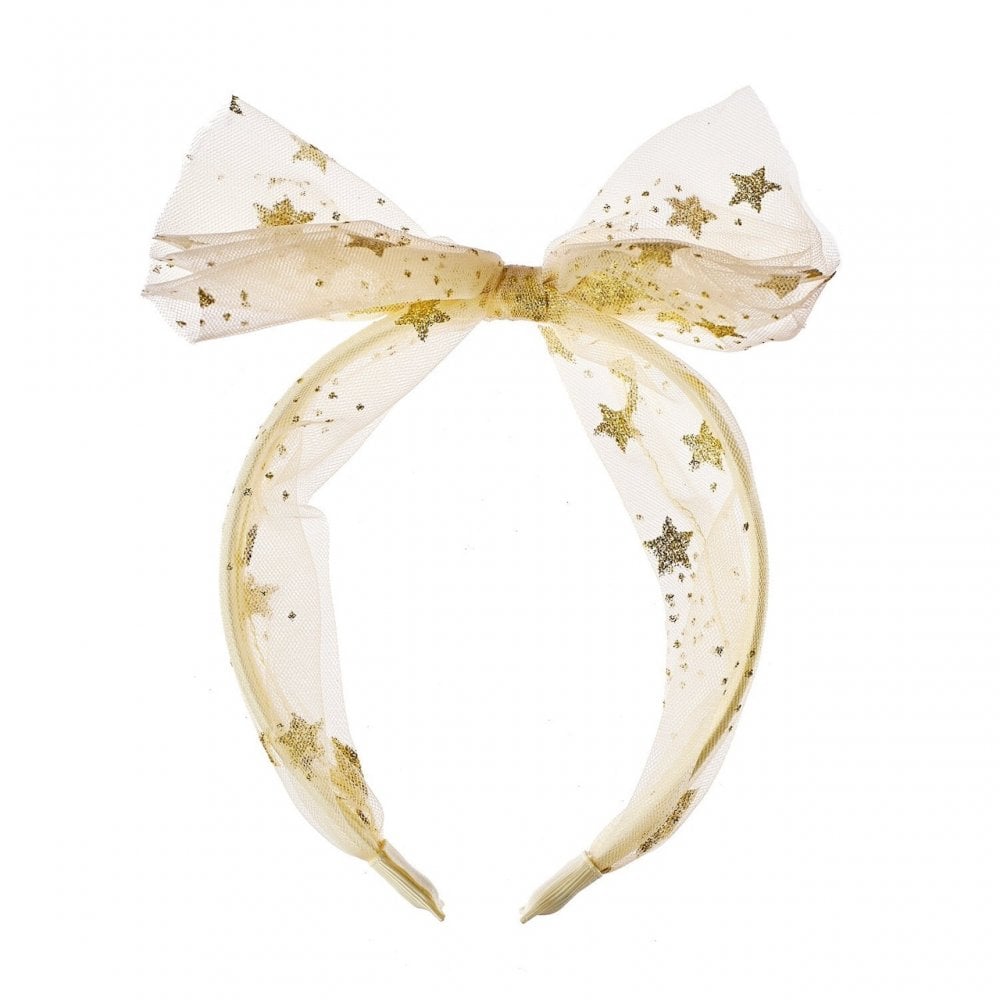 BOW ALICE HEADBAND - STARRY TULLE